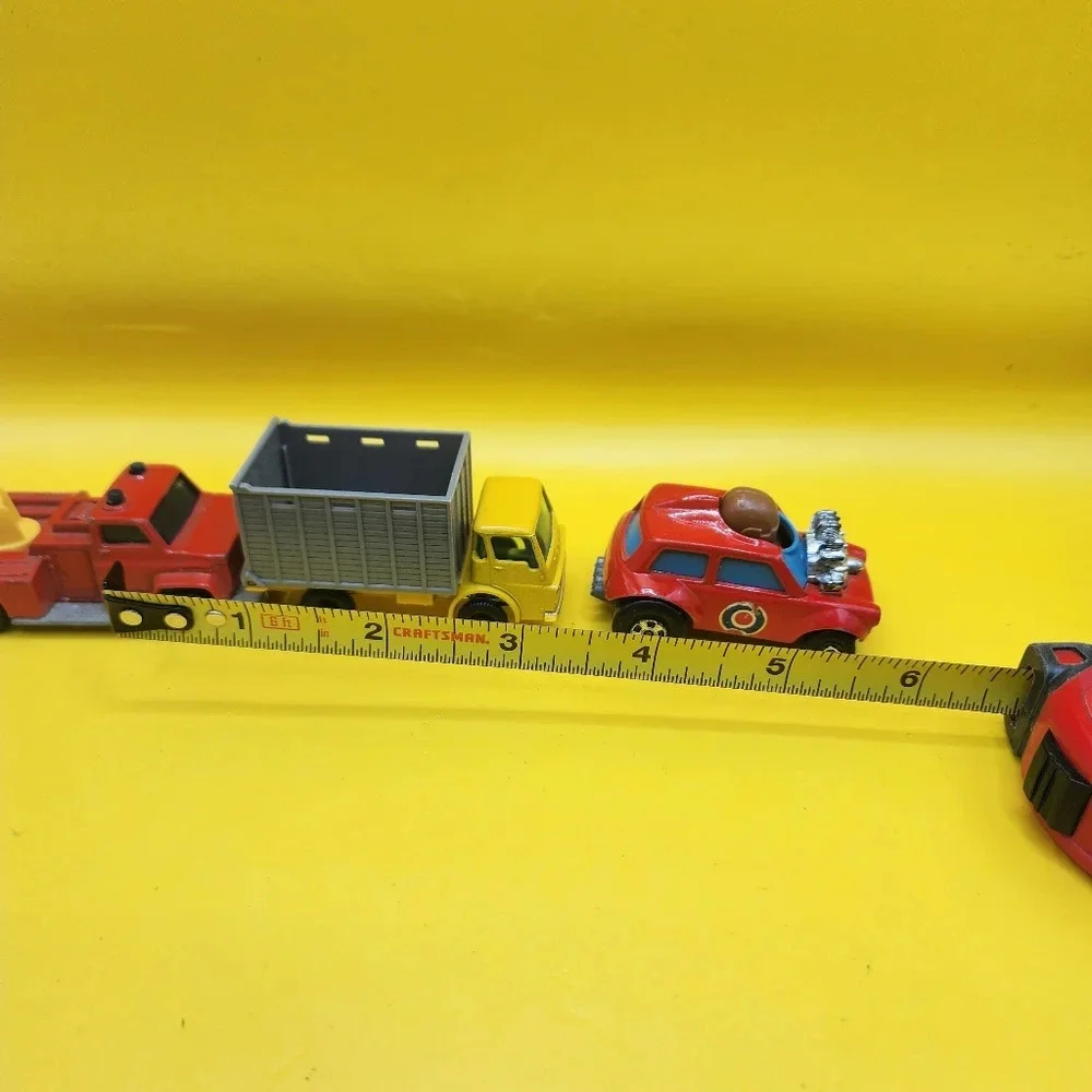 3 Vintage Lesney Car Lot 77 Snorkel Fire Engine 66 Cattle Truck 75 Mini Ha Ha
